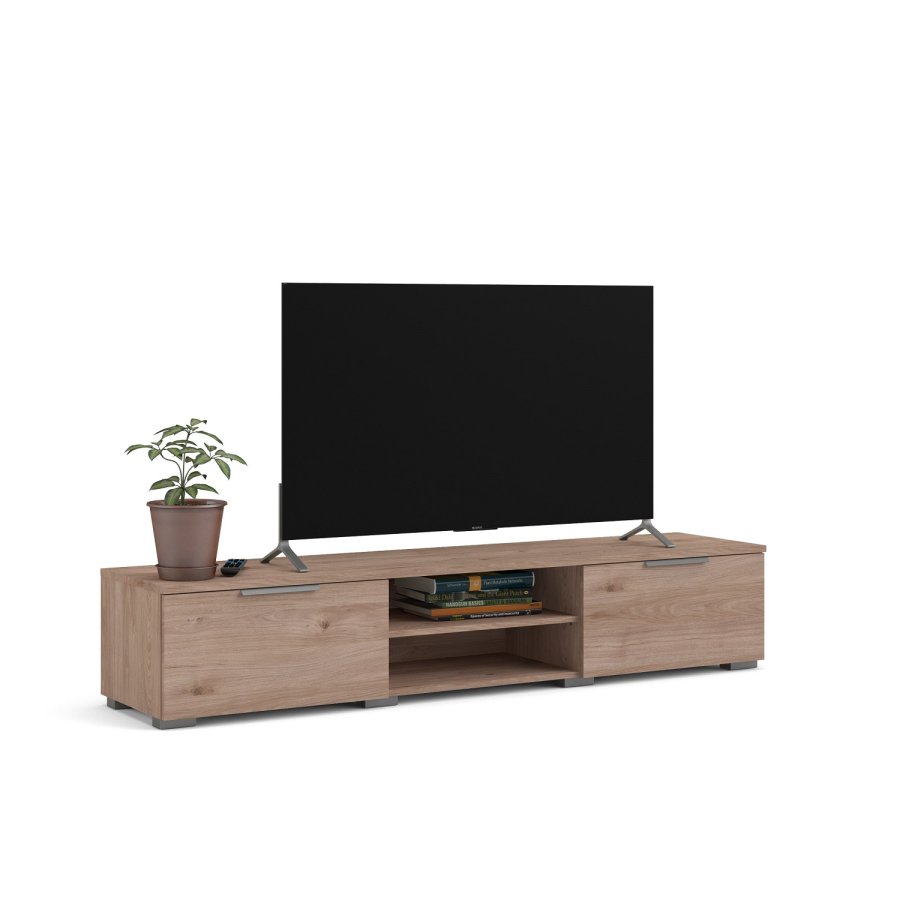 TVILUM Match TV-bord, m. 1 hylde og 2 skuffer - natur folie og plastik (172,7x39,9)