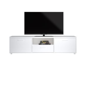 TVILUM Media TV-bord, m. 2 lger og 1 skuffe - hvid folie/spnplade (147.2x39.8)