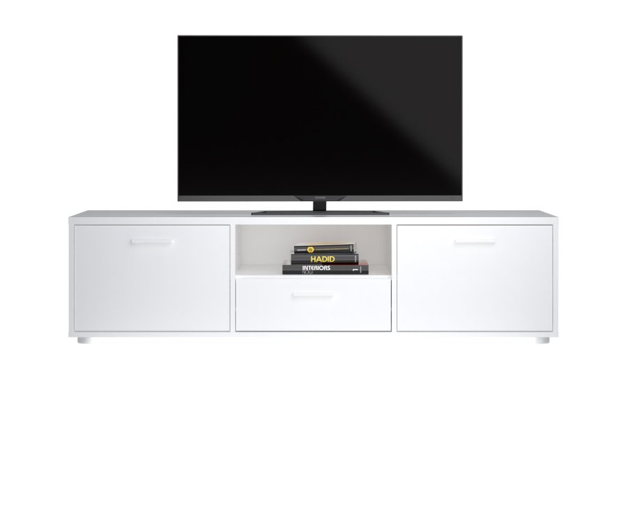 TVILUM Media TV-bord, m. 2 lger og 1 skuffe - hvid folie/spnplade (147.2x39.8)