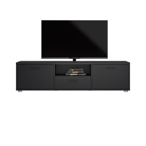 TVILUM Media TV-bord, m. 2 lger og 1 skuffe - sort melamin/spnplade (147.2x39.8)