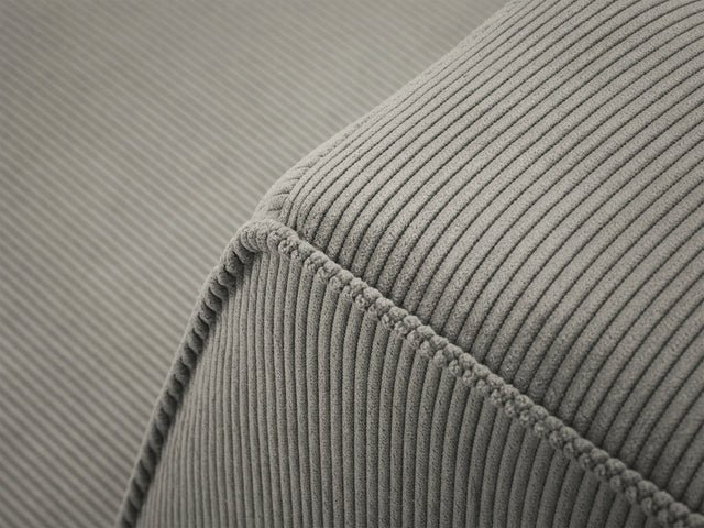 MICADONI Ruby sofa, 3 sder - gr corduroy fljl og sort plast