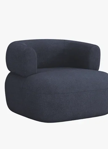 MICADONI Jenny lnestol, m. armln, 1 sde - bl bouclé og sort plast