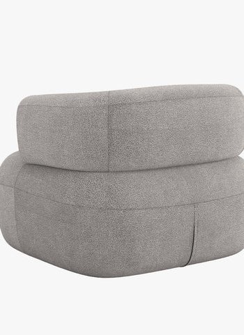 MICADONI Jenny lnestol, m. armln, 1 sde - gr bouclé og sort plast