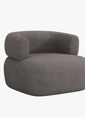 MICADONI Jenny lnestol, m. armln, 1 sde - gr bouclé og sort plast