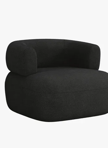 MICADONI Jenny lnestol, m. armln, 1 sde - sort bouclé og sort plast