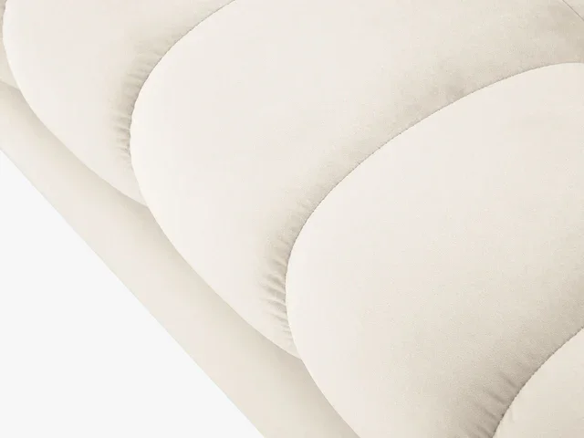 MICADONI Mamaia bnk,, 2 sder, rektangulr - beige fljl og guld metal (62x133x41)