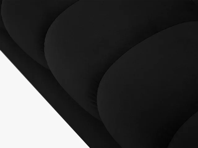 MICADONI Mamaia bnk,, 2 sder, rektangulr - sort fljl og sort metal (62x133x41)