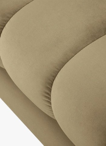 MICADONI Mamaia bnk,, 2 sder, rektangulr - beige fljl og sort metal (62x133x41)