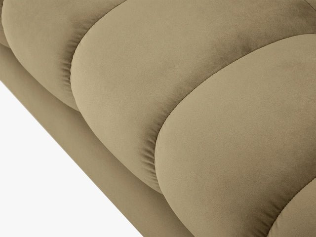 MICADONI Mamaia bnk,, 2 sder, rektangulr - beige fljl og sort metal (62x133x41)