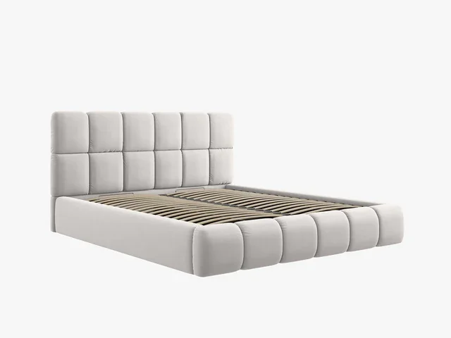 MICADONI Bellis sengeramme, m. sengegavl og lameller - slv fljl og sort plast (220x200x100)