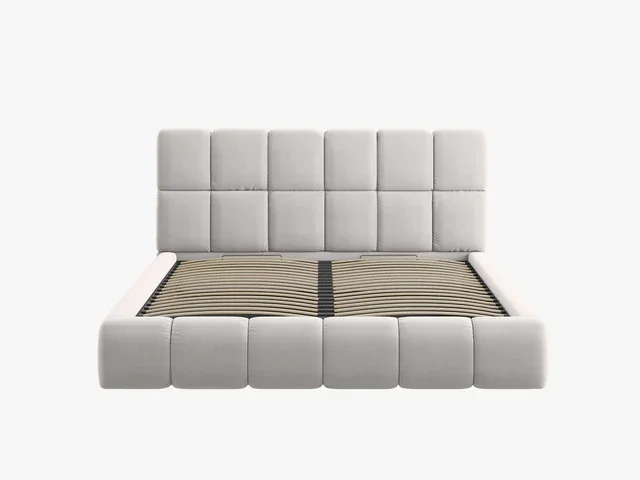 MICADONI Bellis sengeramme, m. sengegavl og lameller - slv fljl og sort plast (220x200x100)