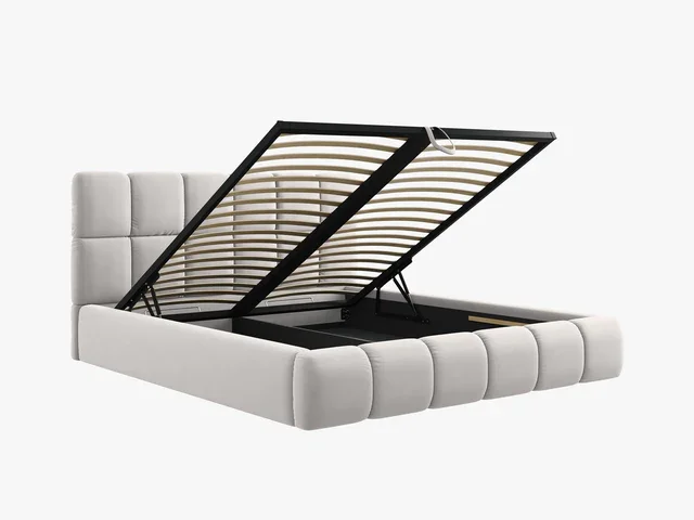 MICADONI Bellis sengeramme, m. sengegavl og lameller - slv fljl og sort plast (220x200x100)