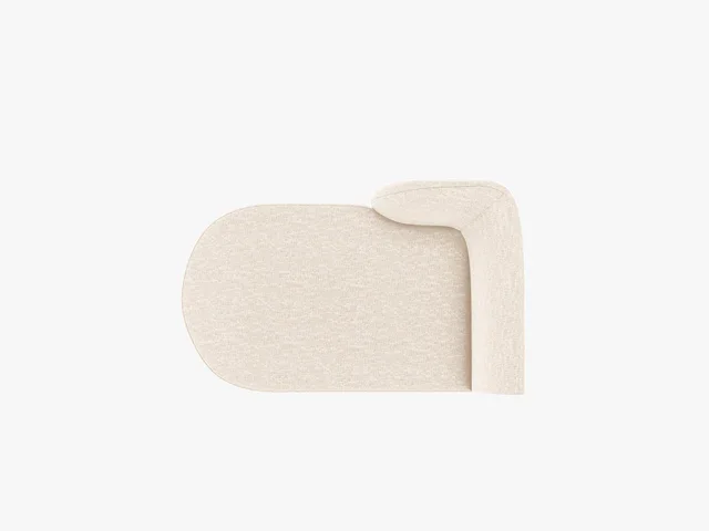 MICADONI Miley chaiselong, venstre - beige chenille og sort plast (150x95x70)