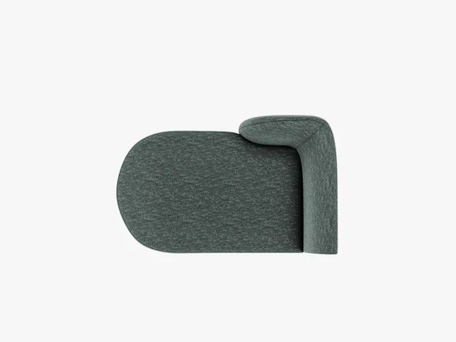 MICADONI Miley chaiselong, venstre - petrol chenille og sort plast (150x95x70)