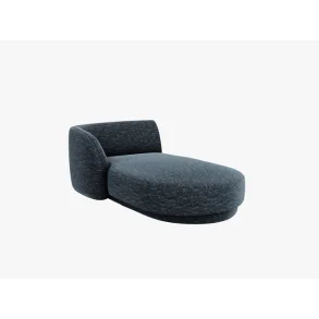 MICADONI Miley chaiselong, venstre - bl chenille og sort plast (150x95x70)