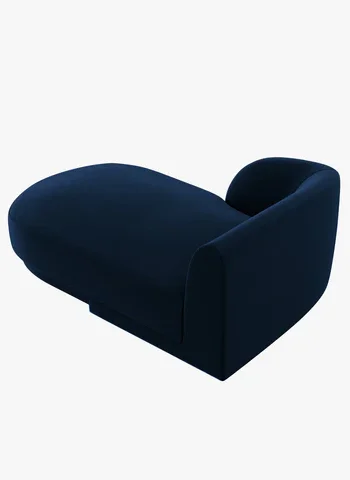 MICADONI Miley chaiselong, venstre - bl fljl og sort plast (150x95x70)