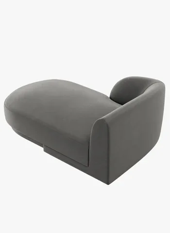 MICADONI Miley chaiselong, venstre - gr fljl og sort plast (150x95x70)