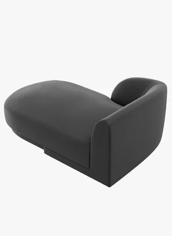 MICADONI Miley chaiselong, venstre - gr fljl og sort plast (150x95x70)