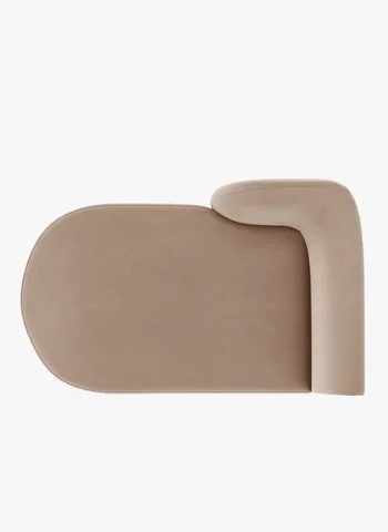 MICADONI Miley chaiselong, venstre - brun fljl og sort plast (150x95x70)