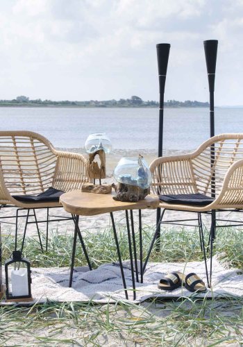 HOUSE NORDIC San Marino Vanddrbe skulptur - glas/natur teaktr (H:25)