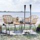 HOUSE NORDIC Trieste spisebordsstol - natur rattan/metal, m. armln, inkl. hynde