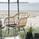 HOUSE NORDIC Trieste spisebordsstol - natur rattan/metal, m. armln, inkl. hynde