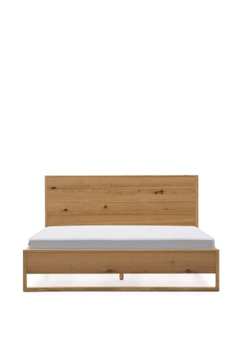 KAVE HOME Alguema sengeramme, m. sengegavl og lamelbund - natur egefiner (160x200)