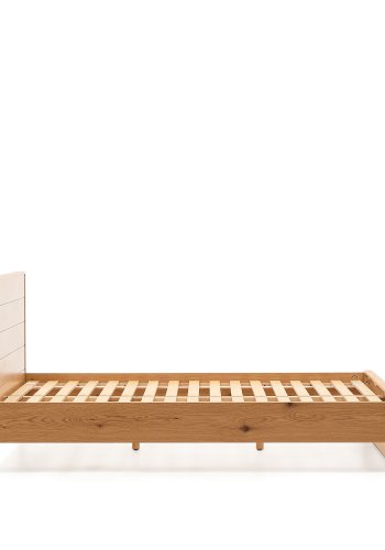 KAVE HOME Alguema sengeramme, m. sengegavl og lamelbund - natur egefiner (160x200)