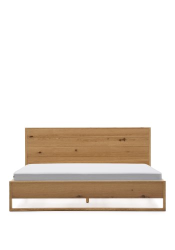 KAVE HOME Alguema sengeramme, m. sengegavl og lamelbund - natur egefiner (180x200)