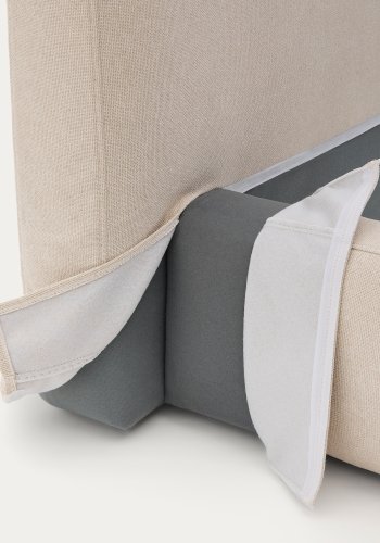 KAVE HOME Blok sengeramme, m. sengegavl, aftageligt betrk, u. madras, u. bund - ecru stof (90x200)