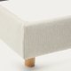 KAVE HOME Perle chenille Valma seng med aftageligt betrk og massiv bgetr ben til en 160 x 200 cm