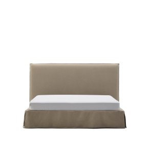 KAVE HOME Jaira seng med aftageligt linned og bomuldsbetrk i taupe til en 180 x 200 cm FSC Mix Credit