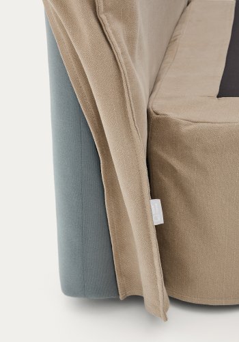 KAVE HOME Jaira seng med aftageligt linned og bomuldsbetrk i taupe til en 180 x 200 cm FSC Mix Credit