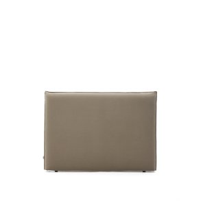 KAVE HOME Jaira sengegavl med aftageligt linned og bomuldsbetrk i taupe for en 150 cm FSC Mix Credit