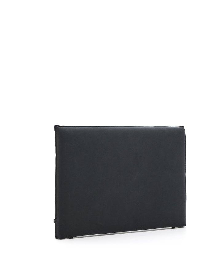 KAVE HOME Jaira sengegavl i antracitgr hr og bomuld med aftageligt betrk til en 160 cm FSC Mix