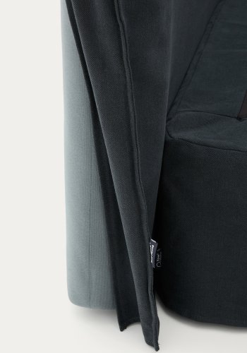 KAVE HOME Jaira sengegavl i antracitgr hr og bomuld med aftageligt betrk til en 160 cm FSC Mix