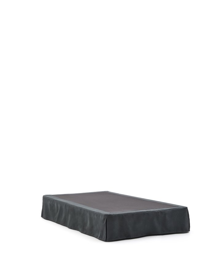 KAVE HOME Antracitgr hr og bomuld Jaira base med aftageligt betrk til 90 x 200 cm madrasser