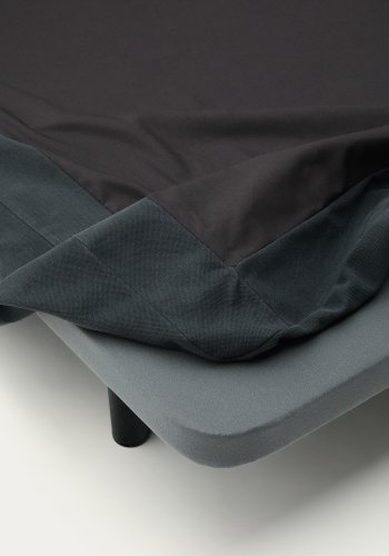 KAVE HOME Antracitgr hr og bomuld Jaira base med aftageligt betrk til 90 x 200 cm madrasser