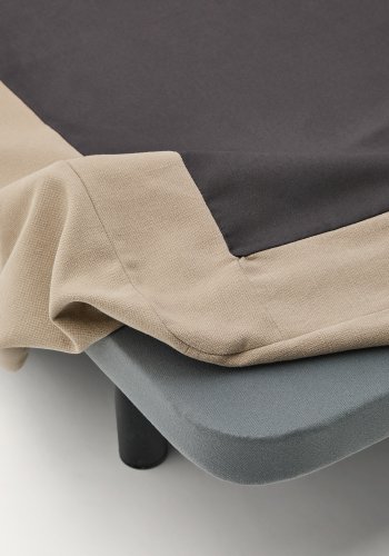 KAVE HOME Jaira base med aftageligt linned og bomuldsbetrk i taupe til en 160 x 200 cm madras