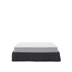 KAVE HOME Antracitgr hr og bomuld Jaira base med aftageligt betrk til en 180 x 200 cm matte