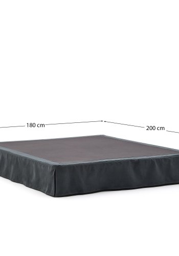 KAVE HOME Antracitgr hr og bomuld Jaira base med aftageligt betrk til en 180 x 200 cm matte