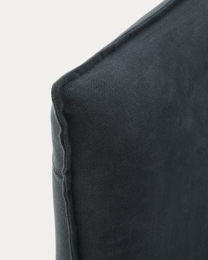 KAVE HOME Antracitgr hr og bomuld Jaira sengebundbetrk til en 150 x 190 cm madras