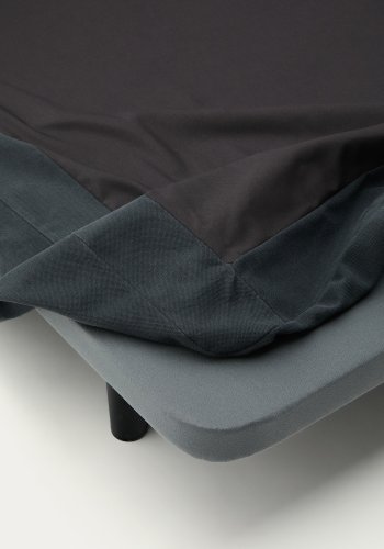 KAVE HOME Antracitgr hr og bomuld Jaira sengebundbetrk til en 150 x 190 cm madras