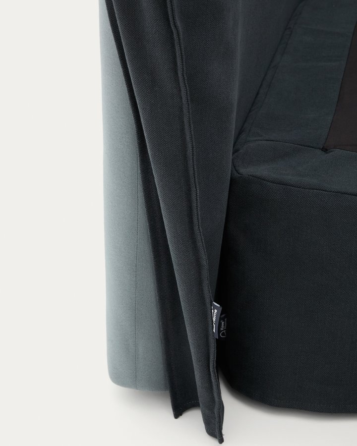 KAVE HOME Antracitgr hr og bomuld Jaira sengebundbetrk til en 180 x 200 cm madras