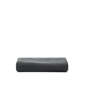 KAVE HOME Antracitgr hr og bomuld Jaira sengebundbetrk til en 90 x 200 cm madras