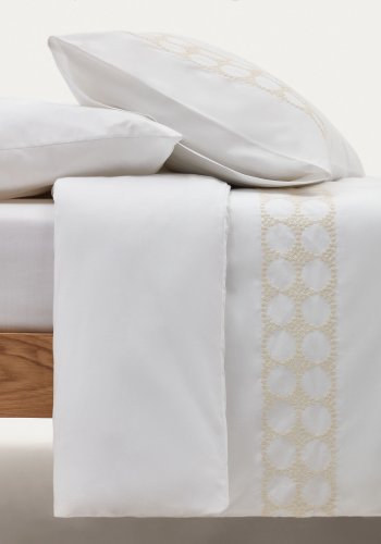 KAVE HOME Teia 100% bomuld percale monteret sengetj 180 trdantal i hvid, 90 x 200 cm