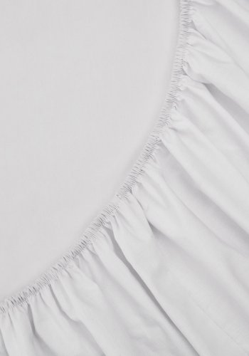 KAVE HOME Teia 100% bomuld percale monteret sengetj 180 trdantal i hvid, 90 x 200 cm