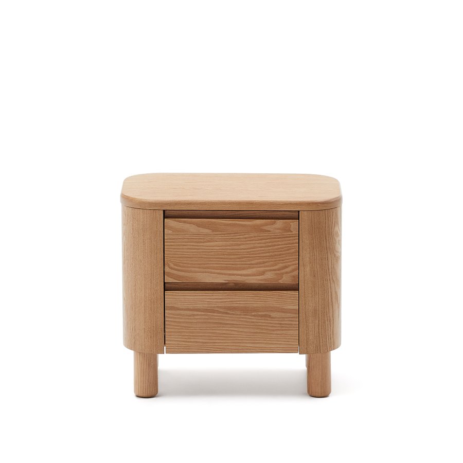 KAVE HOME Salaya sengebord i ask krydsfiner, 55 cm x 50 cm