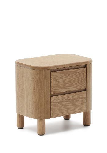 KAVE HOME Salaya sengebord i ask krydsfiner, 55 cm x 50 cm