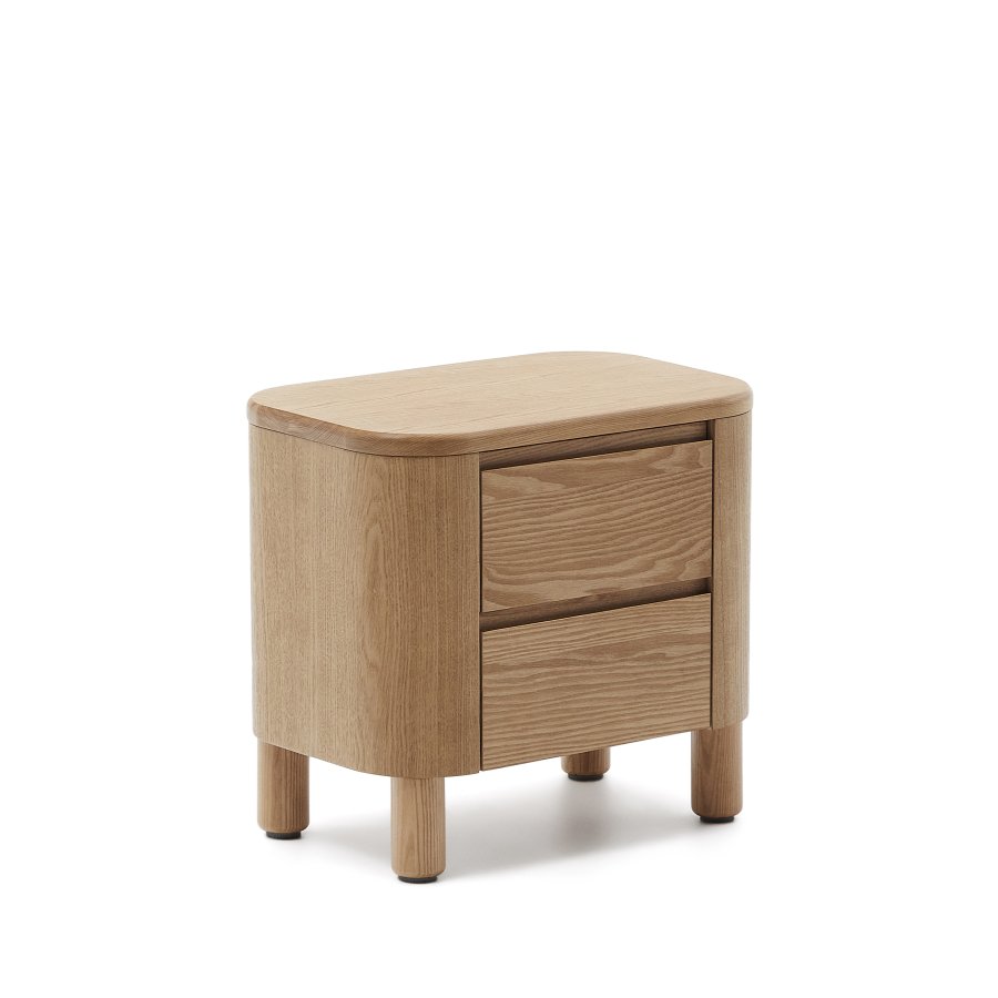 KAVE HOME Salaya sengebord i ask krydsfiner, 55 cm x 50 cm